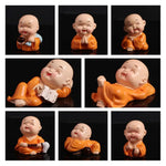 ornement résine figuratif bouddha varié décoration maison statuette mat opaque orange blanc