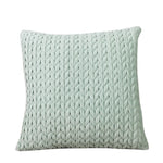 taies d'oreillers carrées polyester coton motif tissé relief modernes vert foncé gris rose pastel