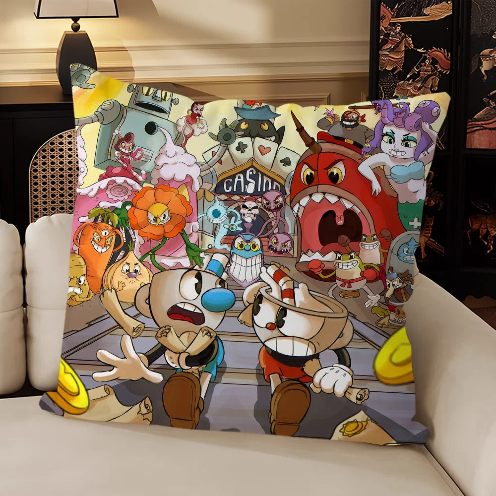 taies d'oreiller animées personnages cartoon jaune noir 40x40cm 45x45cm 50x50cm 60x60cm