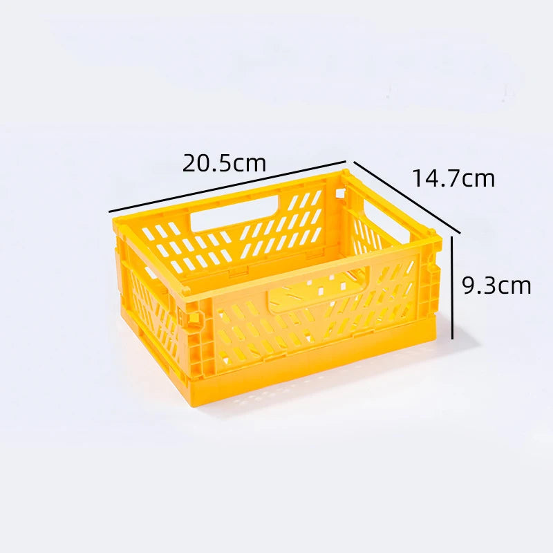 paniers pliables plastique bleu clair jaune rose vert pastel perforations modernes pratiques poignées