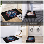 tapis top gun logo avion militaire noir bleu rouge moderne vinyle feutre antidérapant couloir