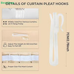 crochets rideaux plissés blancs modernes réglables pliables 50 pièces opaques pliure coton maille tissu