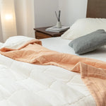 couette coton patchwork été lit double maison lavable blanc rose simple