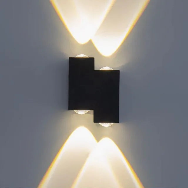 applique murale led noir géométrique contemporain éclairage mur fixé 90260v 60249 lumens chambre entrée