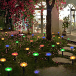 décoration extérieure solaire fleur led moderne blanc jaune ip65 résistante modes