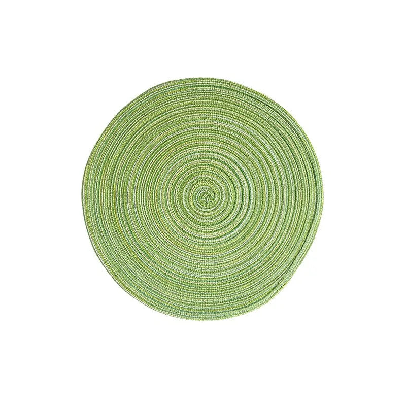serviettes table tissées spirales moderne beige vert bleu marine rustique