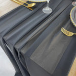 chemin table vert clair moderne uni opaque 30x300cm ruban blanc decoration anniversaire mariage noel