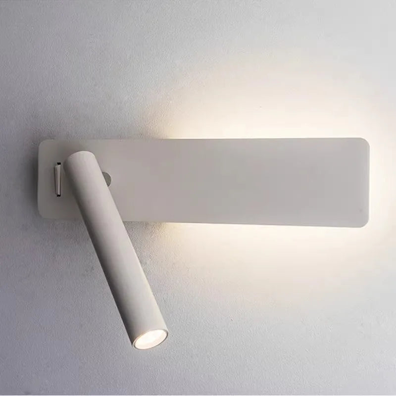 lampe murale moderne minimaliste fixée mur blanc LED deux sources lumineuses chambre cuisine salle