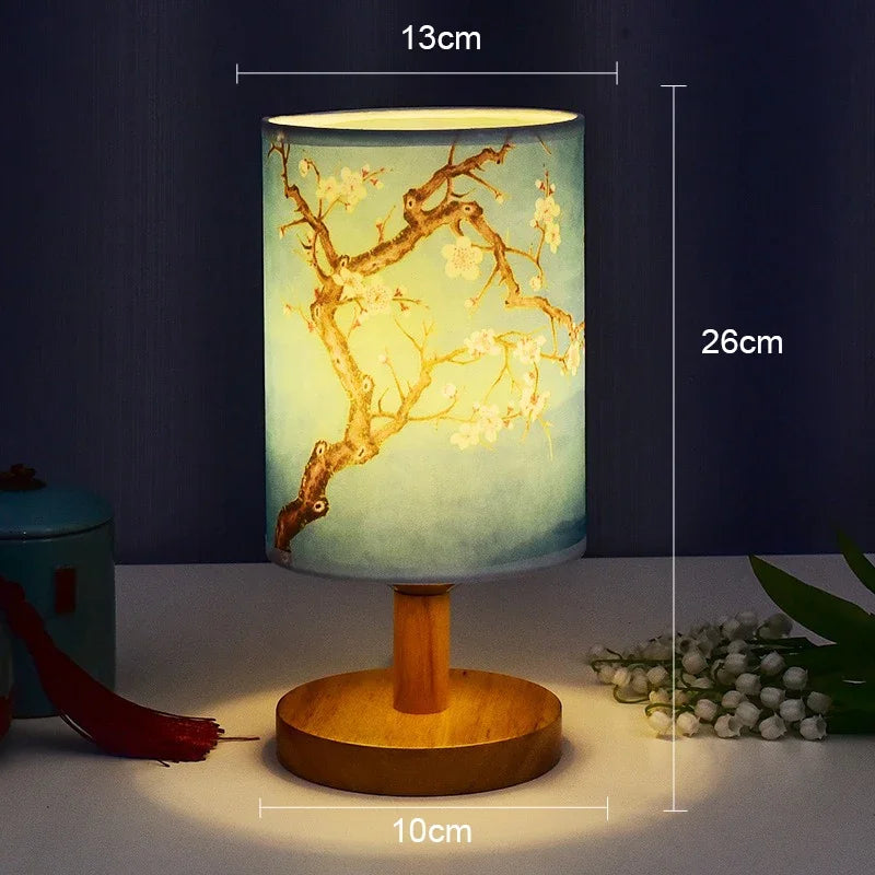 lampe table moderne fleurs bois blanc rose blanche chambre coucher interrupteur tactile sécurité certifications