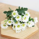 bouquet marguerites artificielles soie décoration mariage anniversaire intérieur moderne minimaliste orange blanc rose jaune