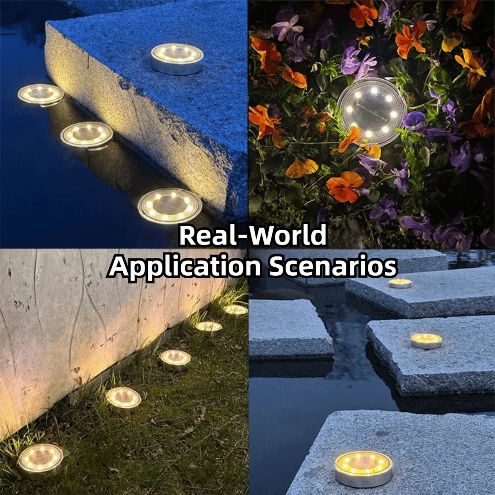 lampe solaire extérieure moderne led argentée noire automatique jardin chemin