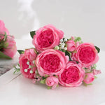 bouquet fleurs artificielles pivoines soie moderne élégant intérieur mariage anniversaire baby shower decoration chambre