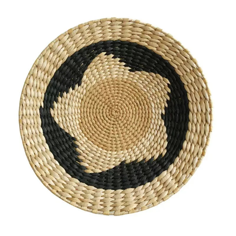 assiette décorative ethnique boho chic motif zigzag couleur naturelle mur cuisine salon maison rustique
