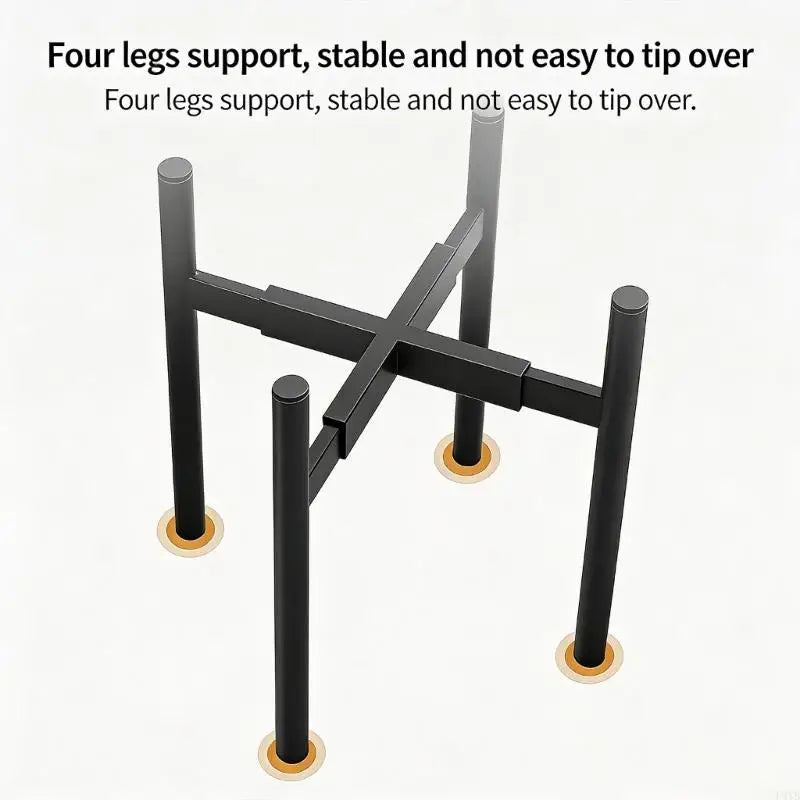 support plante pot noir métal fer réglable moderne vis caoutchouc fourniintérieur extérieur