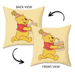 coussin decoratif winnie ourson jaune blanc plaid cartoon eco friendly 30x30cm 40x40cm 45x45cm 50x50cm