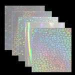 feuilles holographiques décoratives argentées cœurs étoiles motifs brillants moderne scintillant