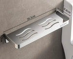 étagère murale moderne étagère métal argenté grille perforations salle bains rangement toilettessupport mural non