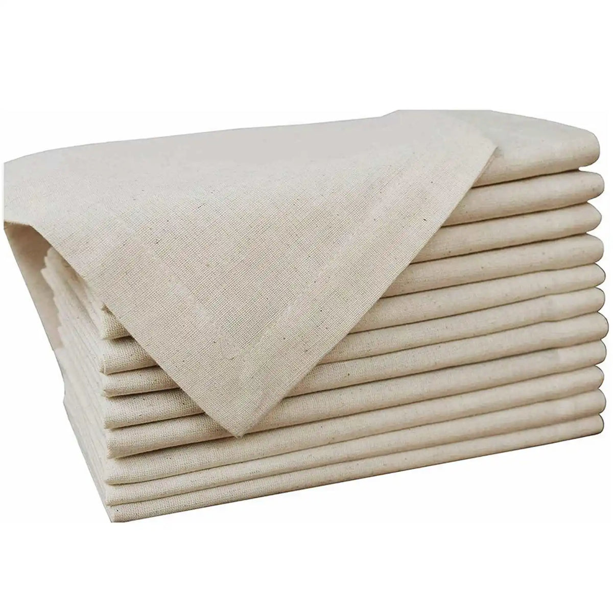 serviettes table polyester rustique beige clair tissu lin opaques clips métalliques 6pcs 12pcs decoration