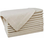 serviettes table polyester rustique beige clair tissu lin opaques clips métalliques 6pcs 12pcs decoration