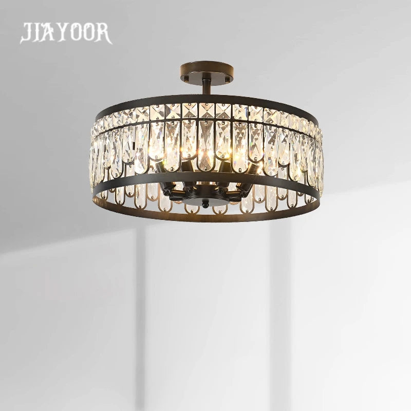 lampe cristal bronze moderne élégante lumière chaude neutre transparent chambre salon