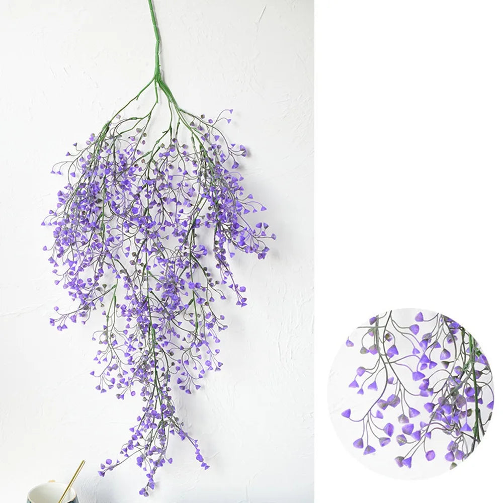 guirlande artificielle vert jaune blanc fleurs simples naturelle rustique intérieur tringle fixée décoration maison