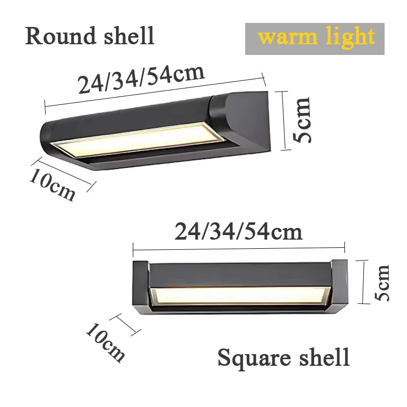 lampe murale extérieure led moderne réglable ip65 noir jaune chaud 2492000lm