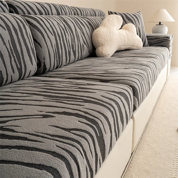 housse canapé salon polaire jacquard motif rayures moderne coussin décoratif oreillers