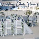 guirlandes florales artificielles roses feuilles vertes mariage romantique extérieur violet blanc bleu