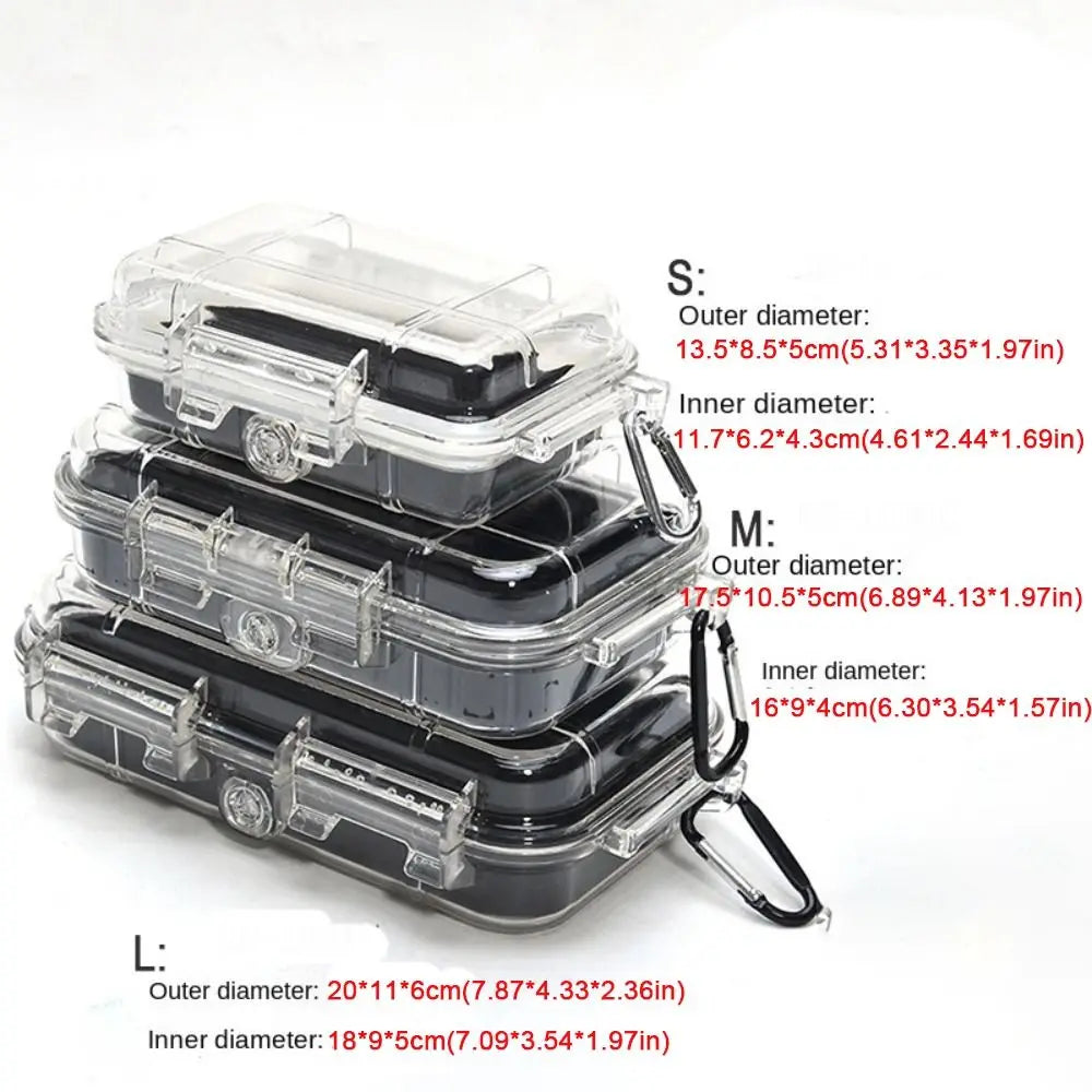 boîtes rangement transparentes plastique intérieur noir pratique modernes boucle carabiner tapis bague protection