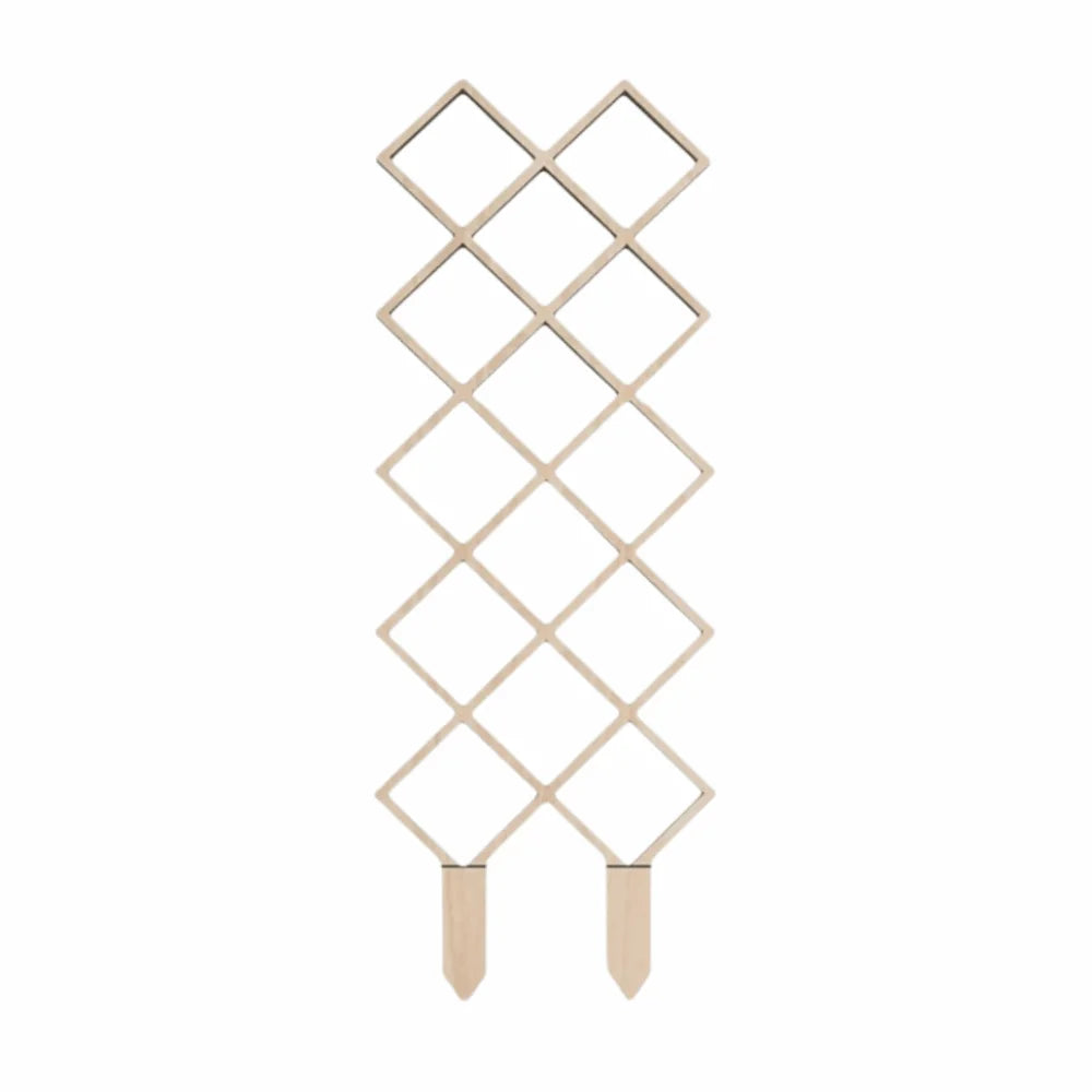 treillis bois moderne géométrique carrés imbriqués opaque beige clair pot fleurs jardin fixe