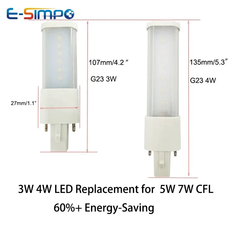 Ampoules LED 3W 4W 5W 7W Blanc Froid Opalescent G23 Moderne Fixation Adaptateurs