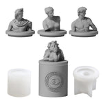 bougies décoratives statuettes classiques personnages modernes gris rose vert bleu