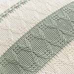 taies d'oreiller polyester vert clair rustique rayures horizontales non toxique respectueux environnement maison hospitalière