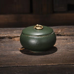 pot thé céramique classique poignée métallique couvercle texture grainée décoratif