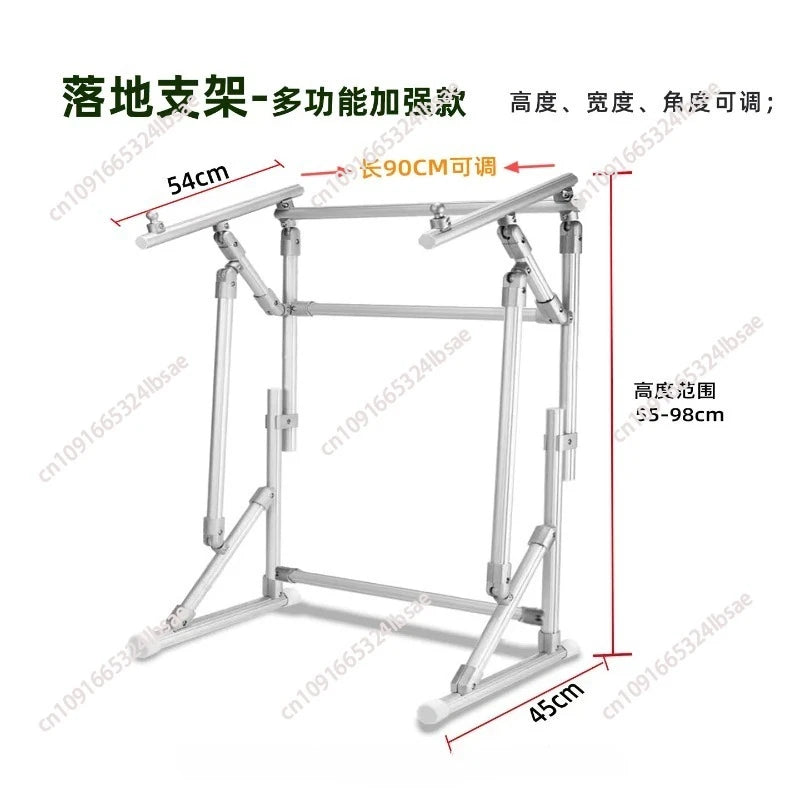 barre soutien réglable structure métallique argentée hauteur variable jusqu'à 90cm moderne minimaliste