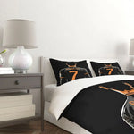 housse couette football star ronaldo motif moderne noir blanc orange taies d'oreiller