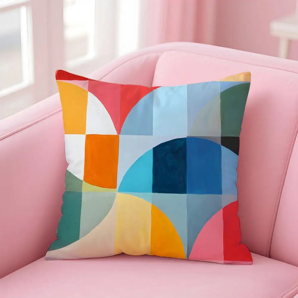 housse coussin motif géométrique polyester coton 35x35cm 40x40cm moderne chambre salon voiture