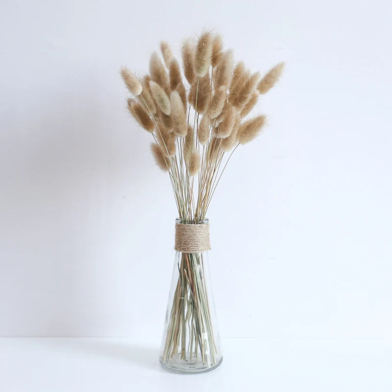 bouquet pampas séchés blanc rose bleu boho fluffly décoration maison anniversaire mariage party