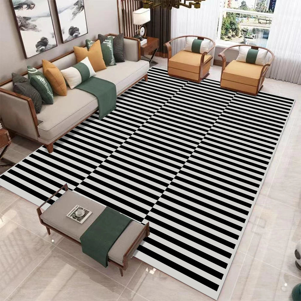 tapis moderne géométrique orange blanc noir vert bleu violet jaune rougeextérieur chambre moderne