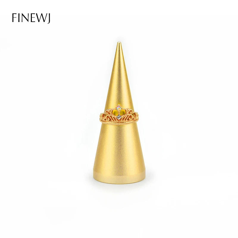 présentoir bijoux anneaux or noir argent métal moderne élégant support rangement durable conique fixe