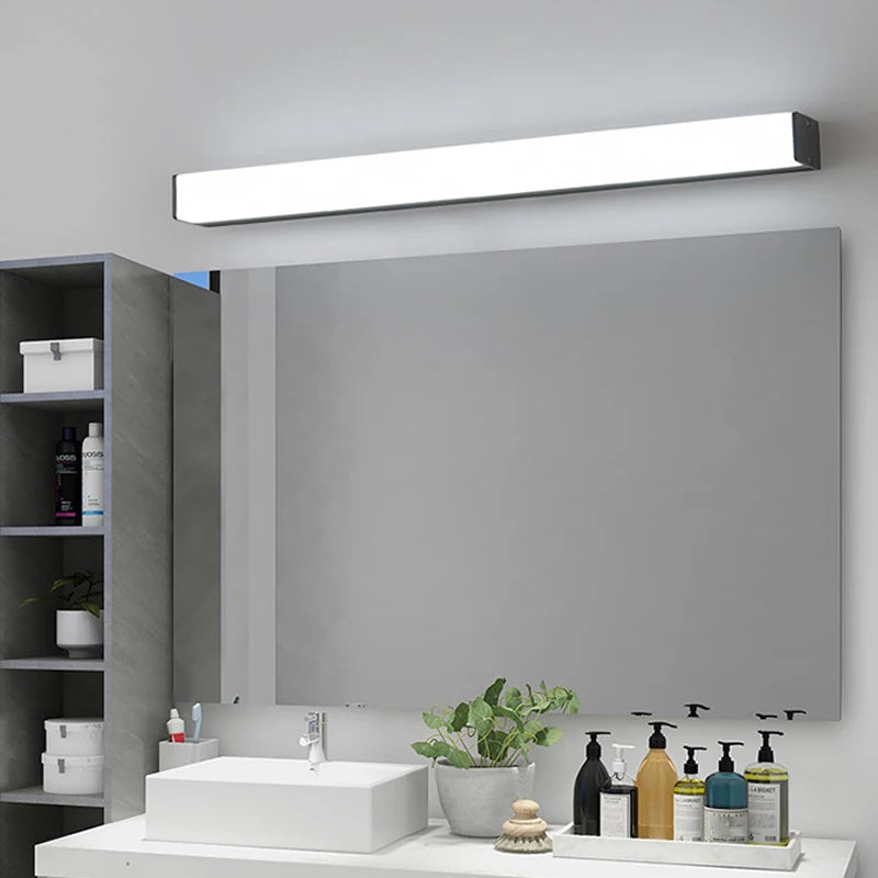 luminaire led rectangulaire moderne miroir salle bain chambre coucher blanc noir minimaliste