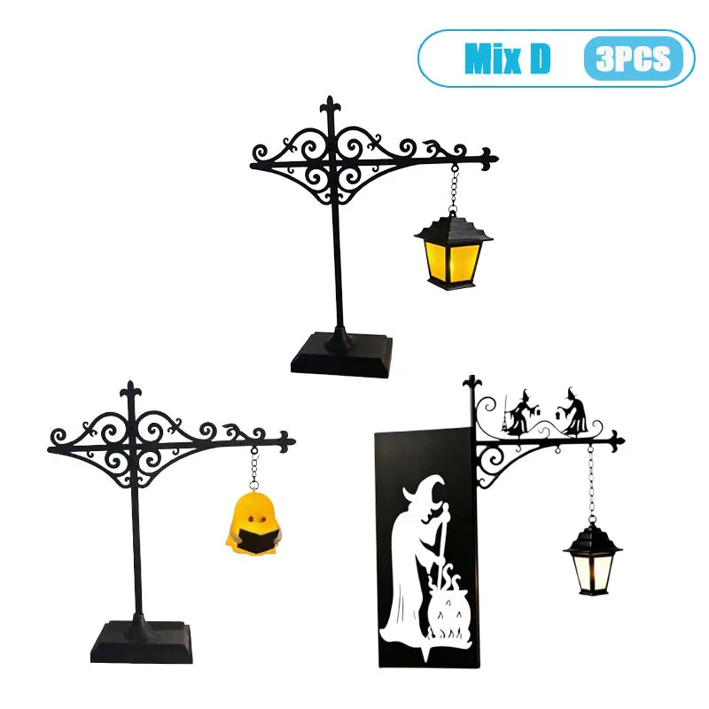 lampe murale vintage gothique motifs floraux fantôme livre noir écrou inclusion lanternes décoration