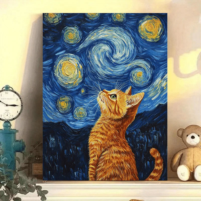 toile d'art contemporaine peinture huile motif galactique ciel étoilé décoration murale rectangle horizontal