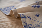 nappe rustique fleurs vintage beige bleu table mariage fêtes halloween noël