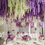 guirlande fleurs artificielles polyester mariage fête noël extérieur blanc rose violet modernes
