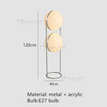 lampe sol moderne métal chromé boule acrylique blanche lumière led salon décoration intérieure