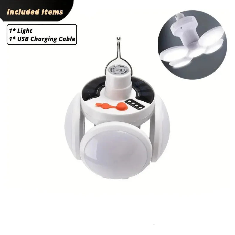 lanterne portable rechargeable solaire blanc moderne compact crochets haut moyen bas