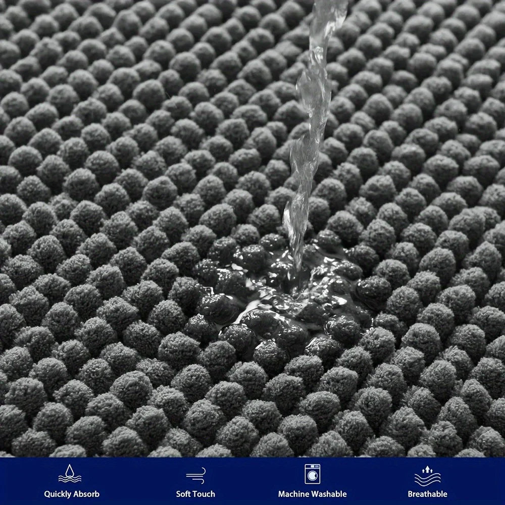 tapis bain moderne rouge gris boules relief salle bain antidérapant doux épais respectueux environnement