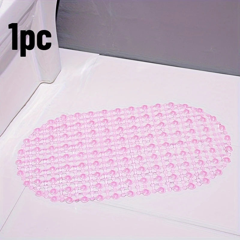 tapis bain antidérapant rose violet bleu transparent maillage billes moderne salle bain sécurité durable