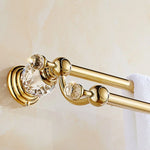 porte serviettes mural or cristal rondelles classique vis invisibles double barres 615mm